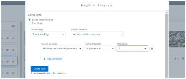 Page branching dialog