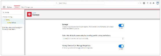 Salesforce survey setting