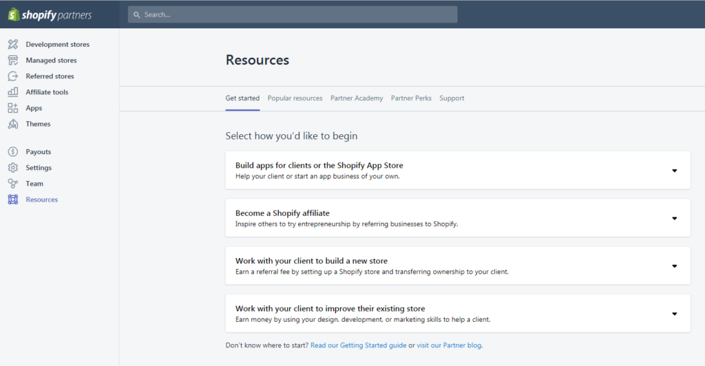 Shopify Developer account