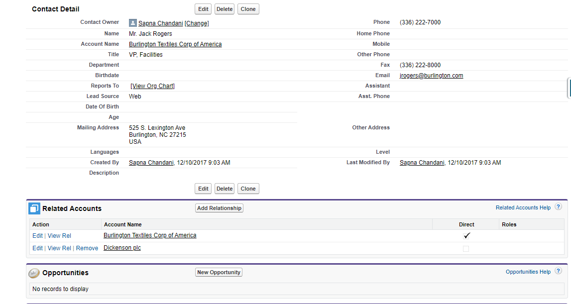 Related List to Contact Page Layouts