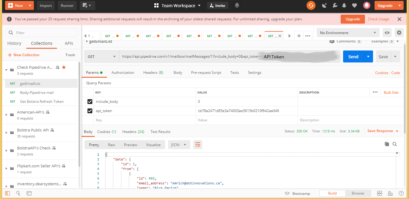 Postman Example Request