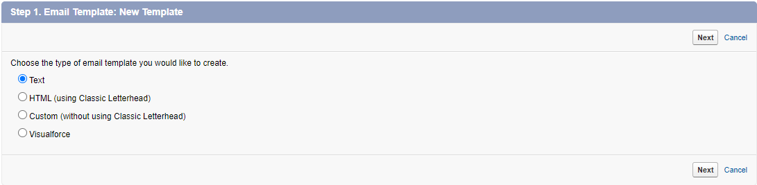 Create a new Email Template
