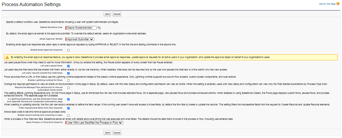 While Activating the Flow
