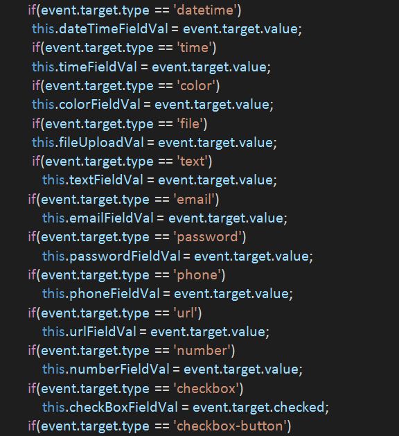 handling form values js code