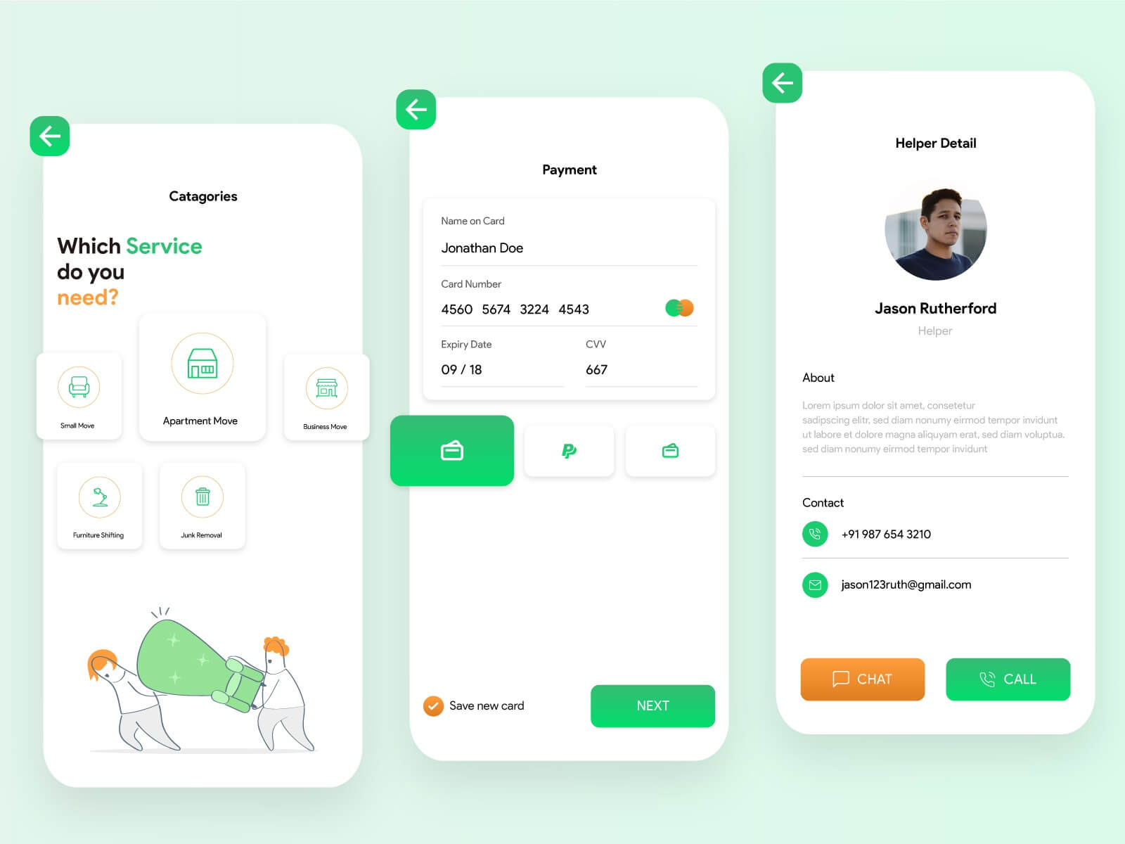 in app navigation in home shifting app