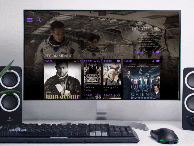 video streaming app interface