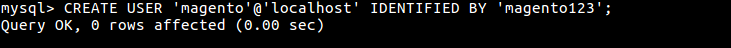 14 CREATE USER magento localhost
