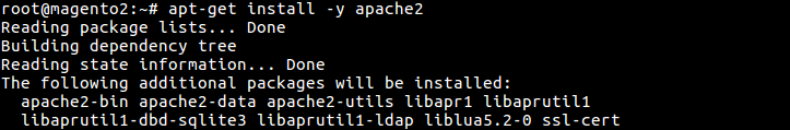 2 apt-get install -y apache2