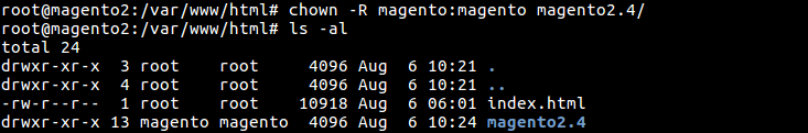 27 chown R magento magento magento2.4