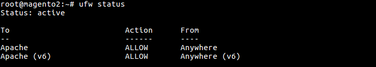 7 ufw status
