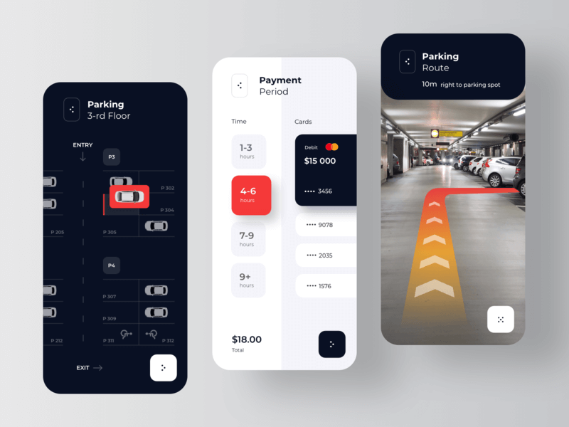 car parking app interface