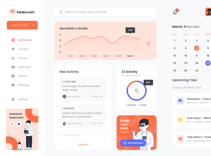 parents panel in e learning app