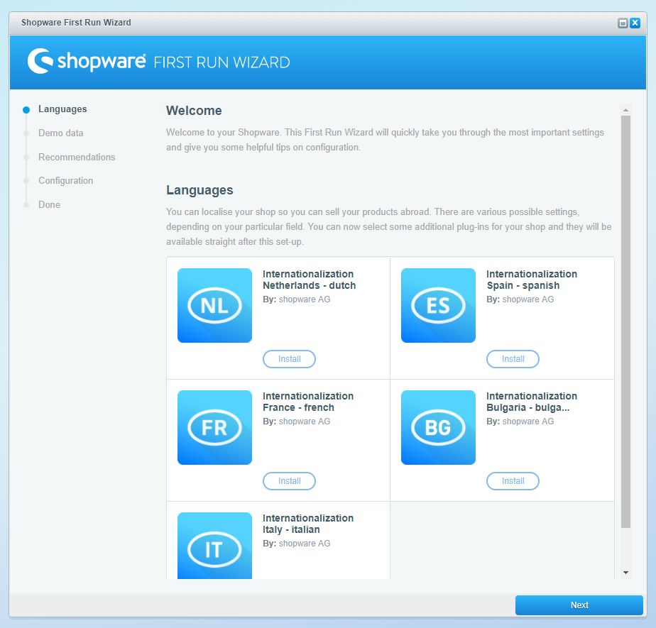 shopware language selction
