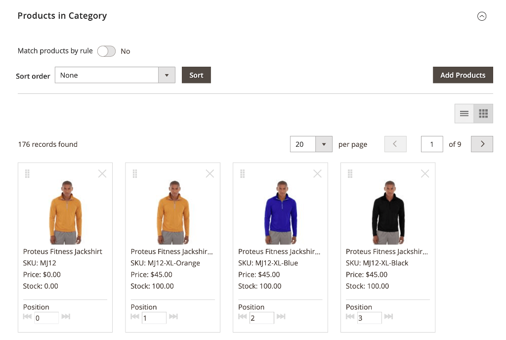 Visual Merchandiser in magento 2