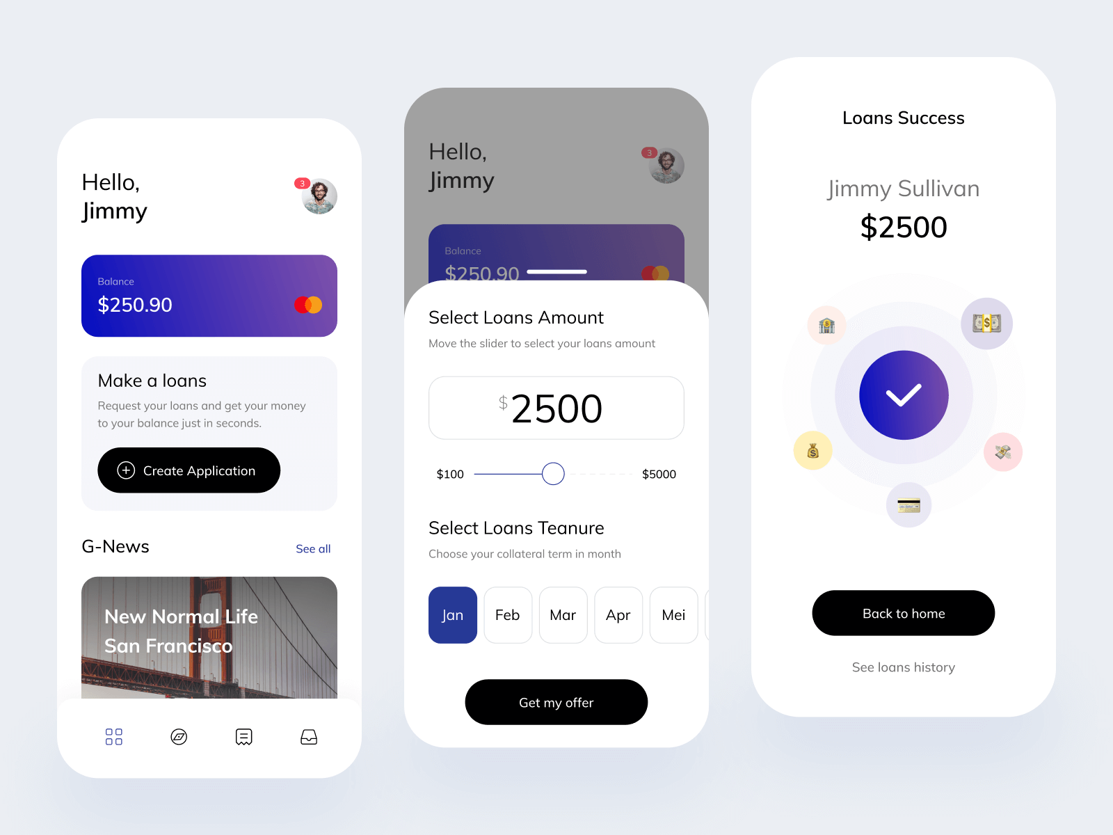 loan lending app interface
