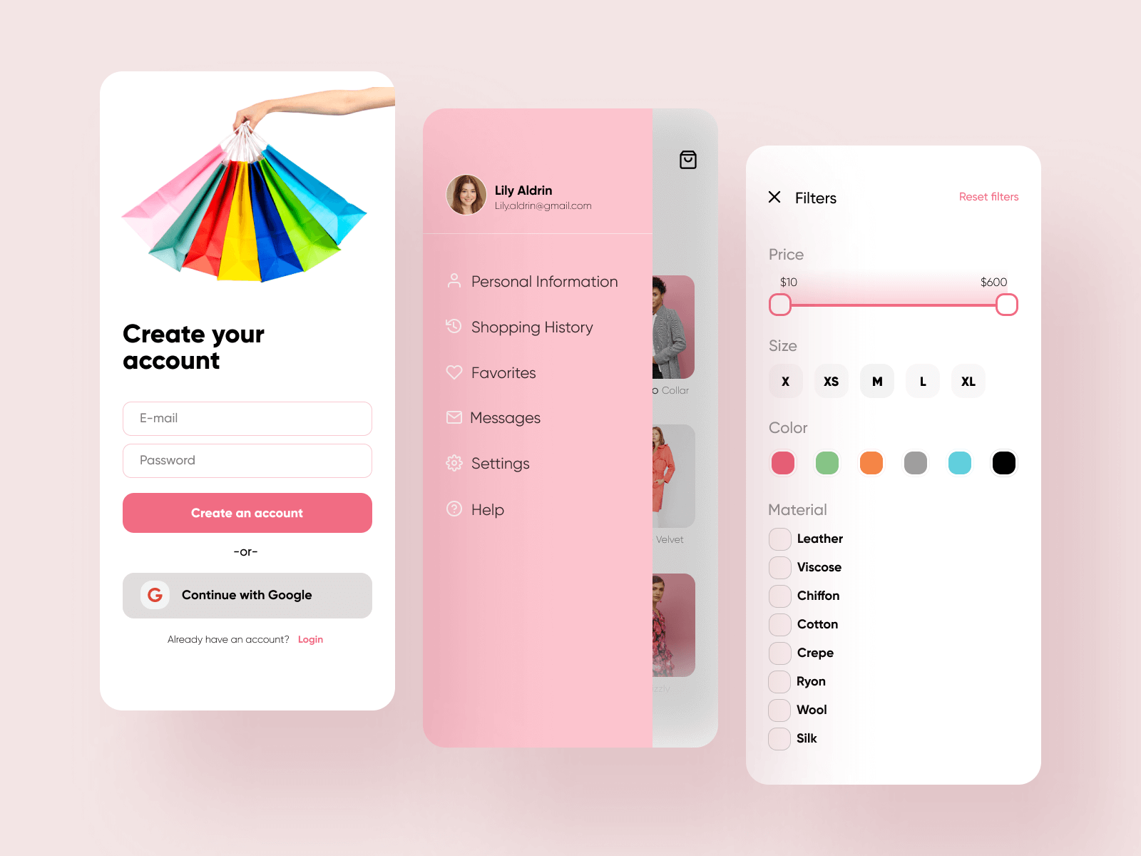 social login and sign up screen api