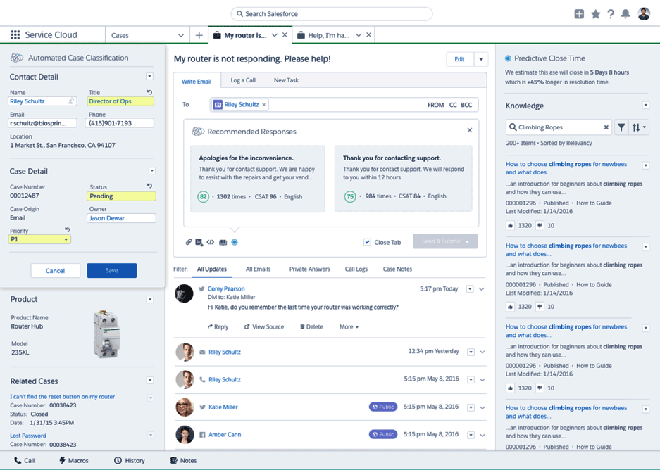 Salesforce Einstein Service Cloud