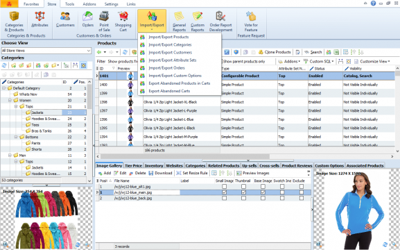 magento import export wizards