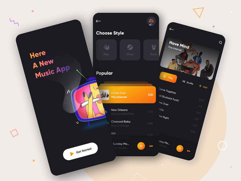 music streaming app ui