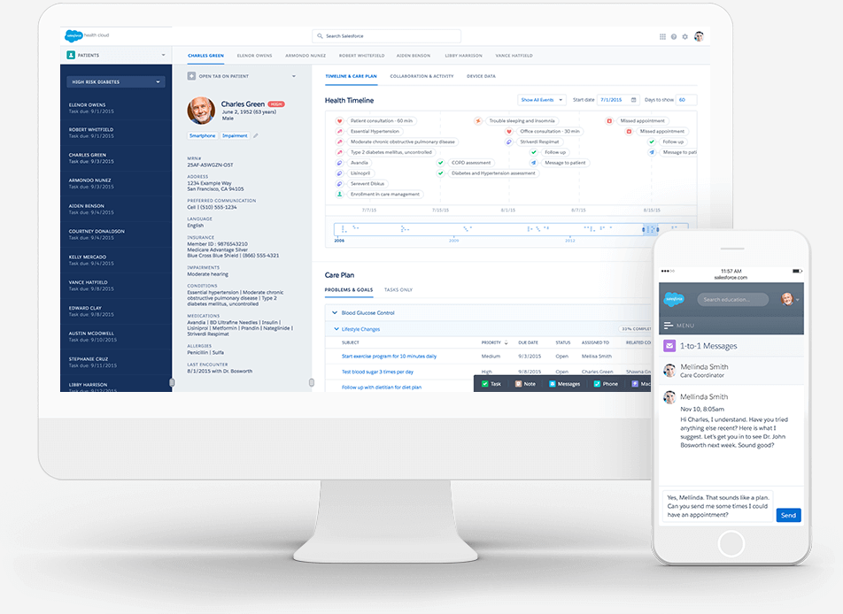 salesforce health cloud user interface