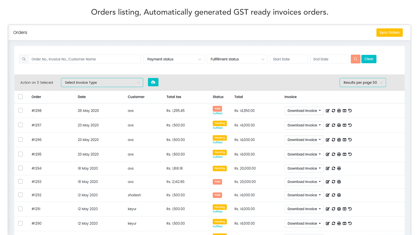 GST Invoice India shopify app