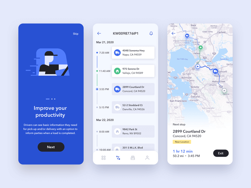 logistics truck driver app