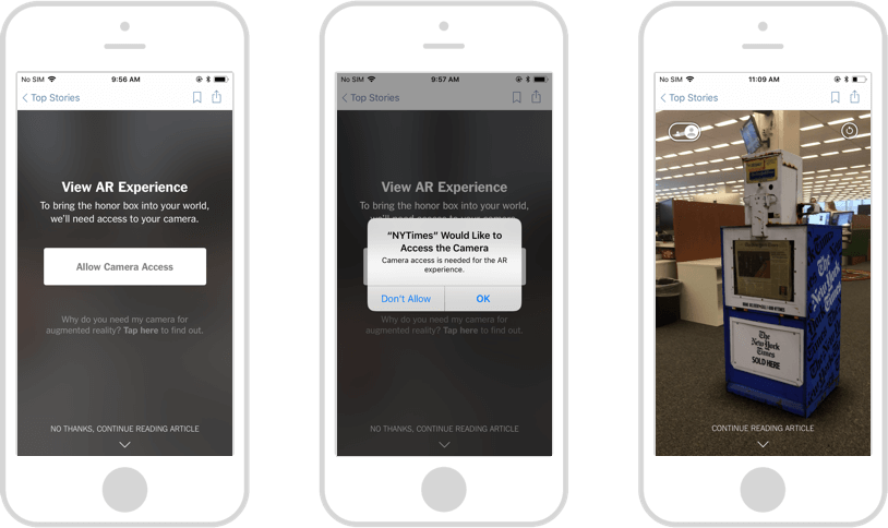 the new york times AR app