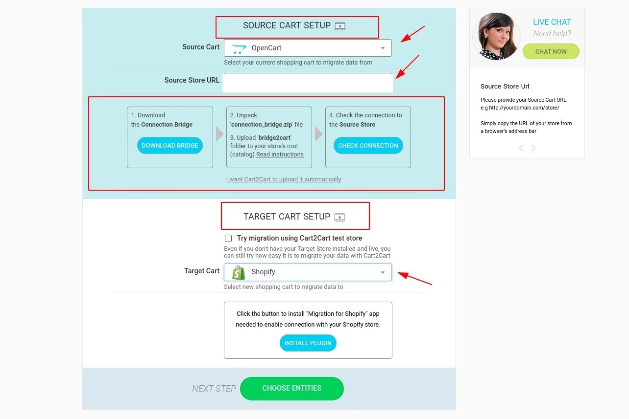 opencart to shopify source cart