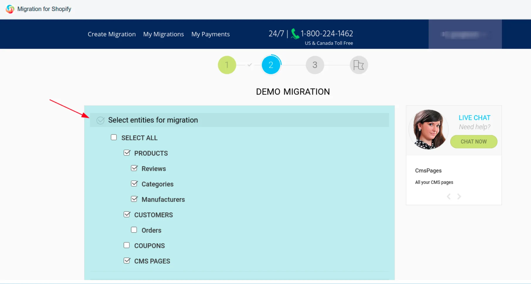 pick mgration entities