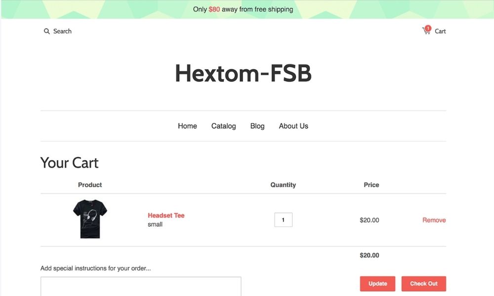 Free shipping bar app Shopify