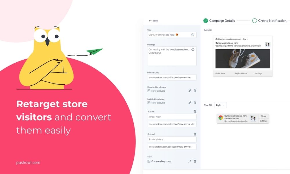 PushOwl cart abandonment app Shopify