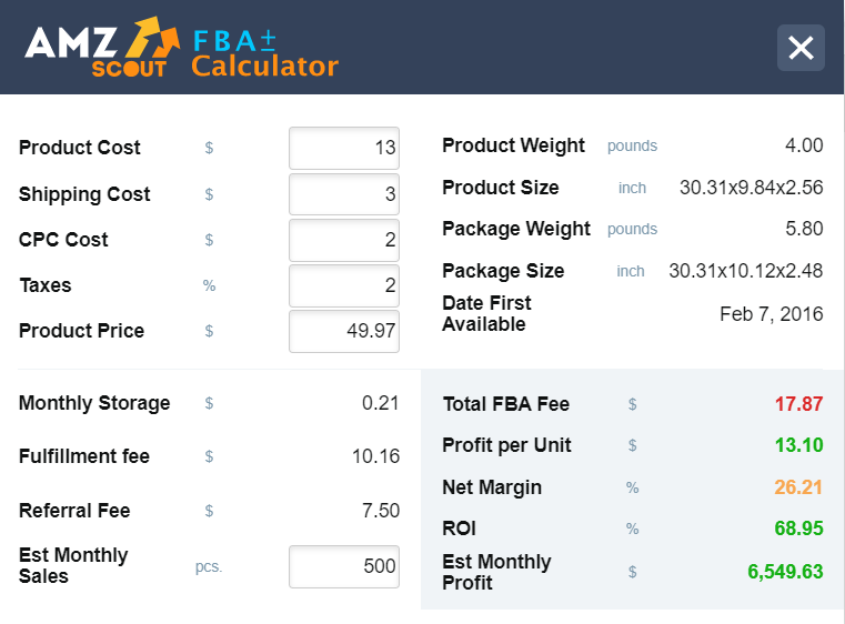 amz fba calculator