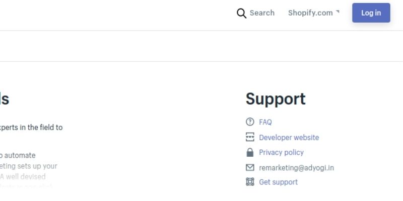 support contact for shopify app