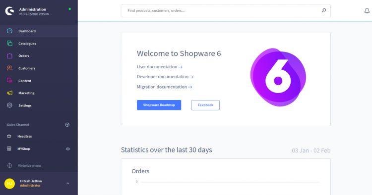 Shopware 6 installed
