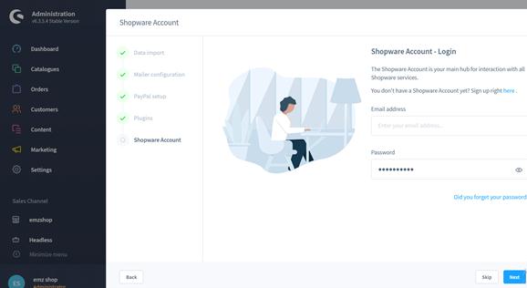 Click on the Skip button