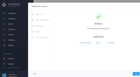 Shopware welcome page