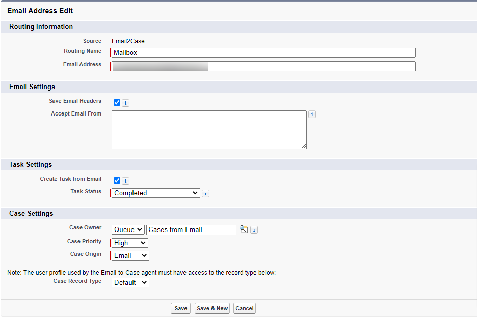 Email-to-Case output