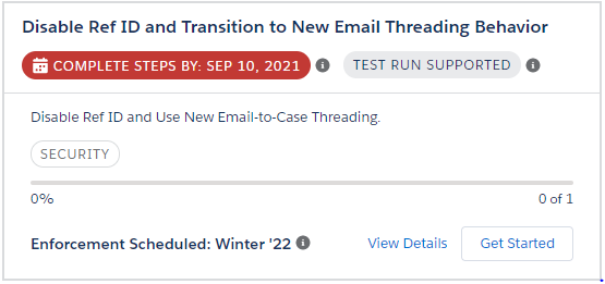 Disable Ref ID and Transition to New Email Threading Behavior