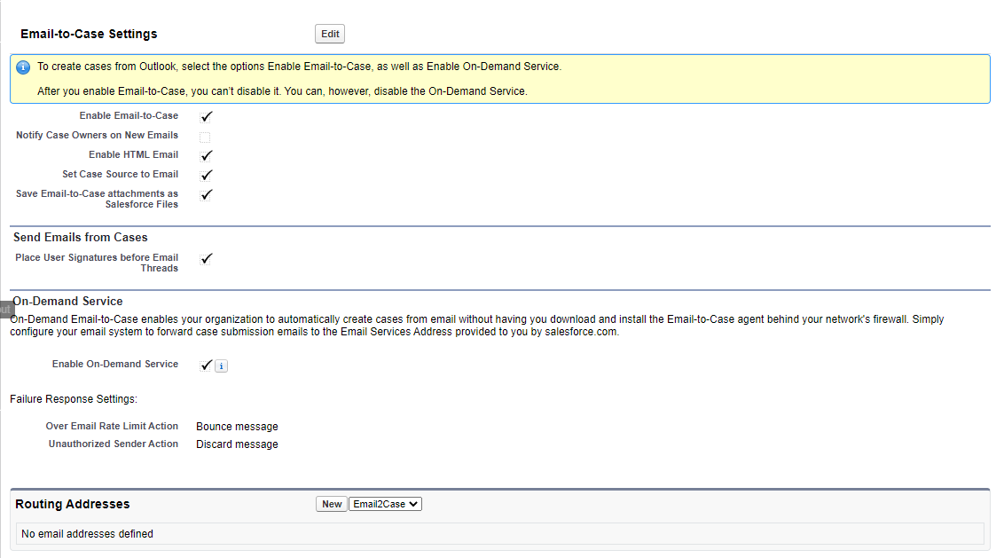 Email-to-Case settings
