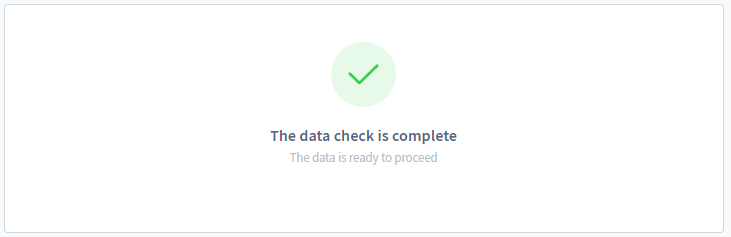 data check complete