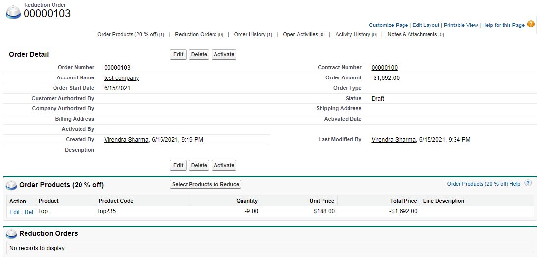 salesforce output reduction order