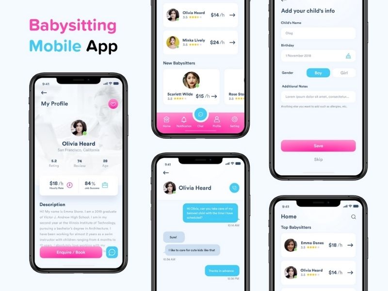Babysitting mobile app development 1