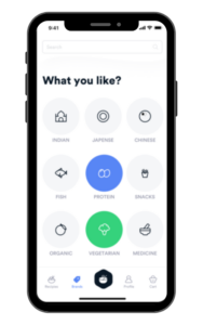 food mobile app Determine Layout With Boxes