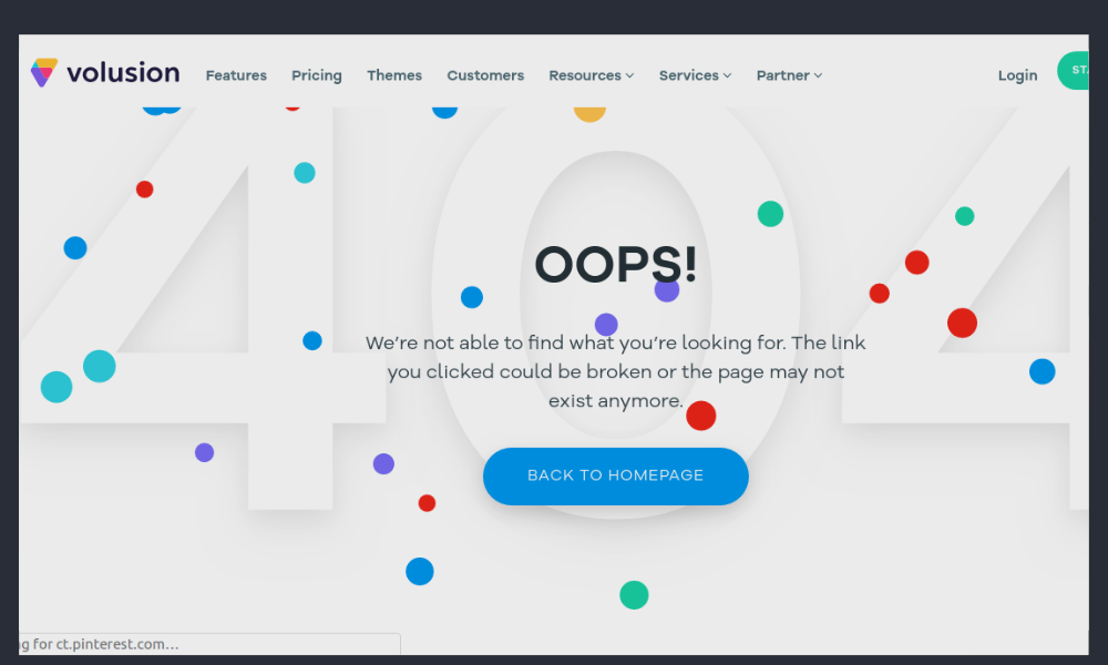 Volusion 404 page