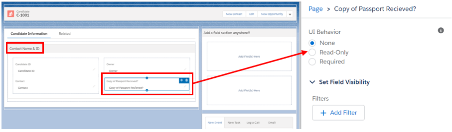 UI behaviour such as “Read Only” or “Required”.