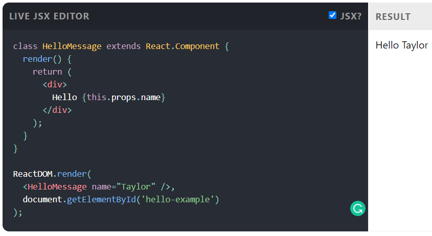 reactjs example
