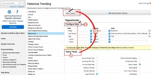 Select Fields section