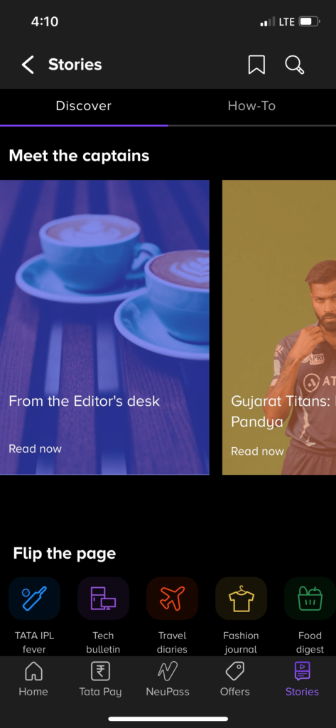 stories in tata neu app