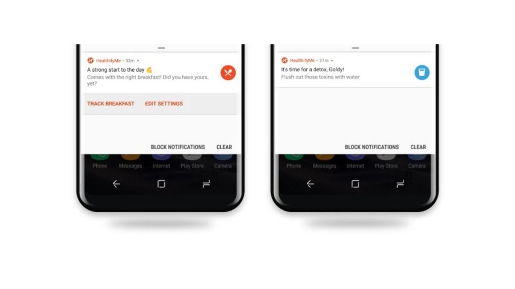 HealthifyMe App Notification