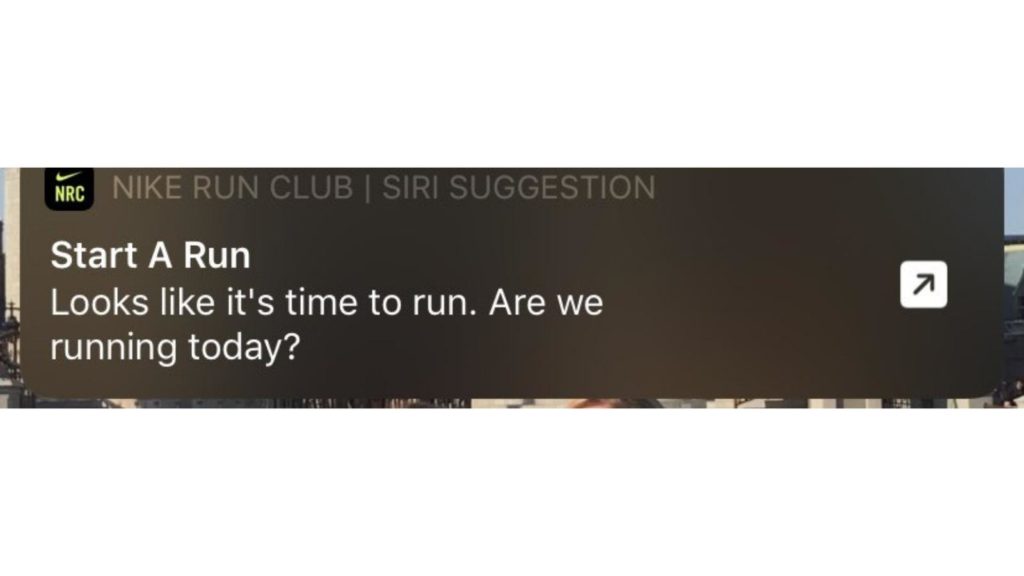 Nike Training Club App Notification